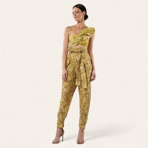 AMUR Flora Lisette Cargo & Della Top In Marigold Garden Sz S 6